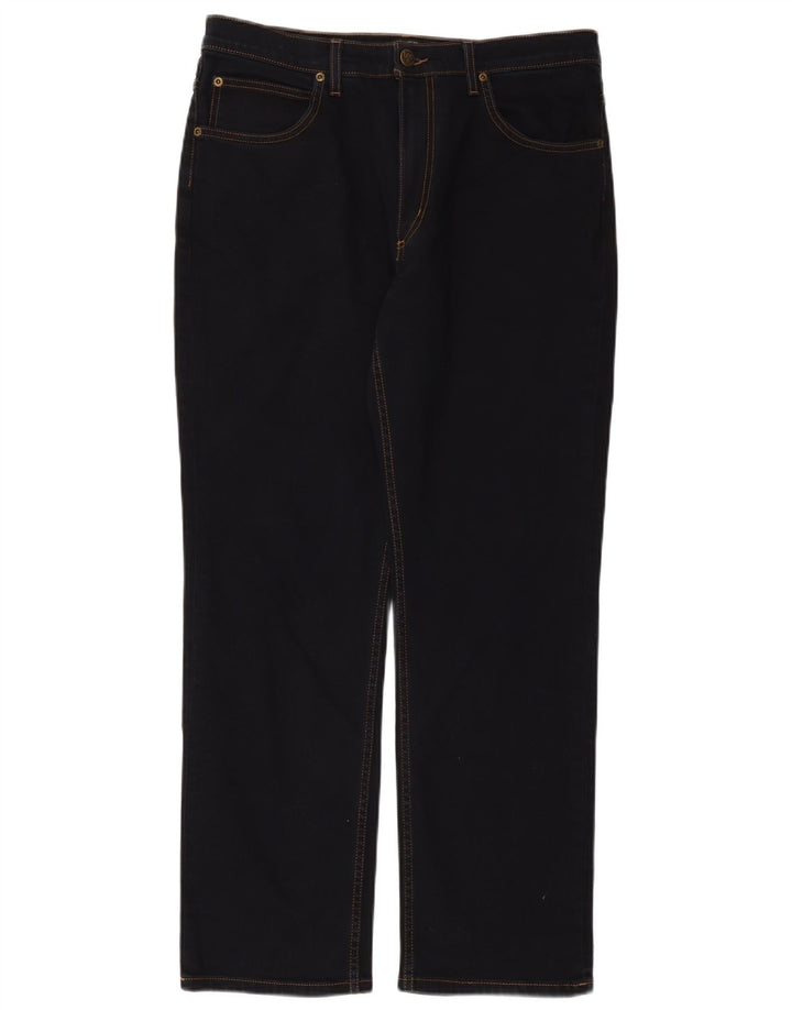 Lee Herren Brooklyn Straight Jeans W34 L30 Marineblaue Baumwolle