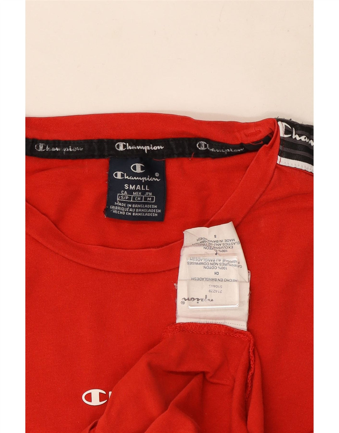 Champion Herren-T-Shirt mit Grafik, Größe S, Rot, Colourblock-Baumwolle