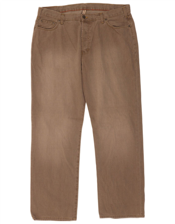 Marks & Spencer Herren Straight Jeans W40 L33 Khaki Baumwolle