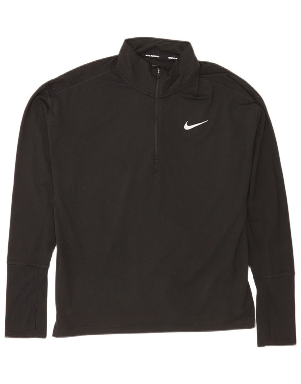 Nike Damen Running Loose Fit Top Langarm UK 10 Small Schwarz Sport