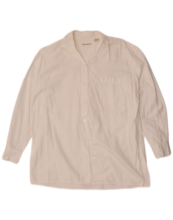 Banana Republic Damen-Oversize-Hemd, UK 14, mittelweiße Baumwolle