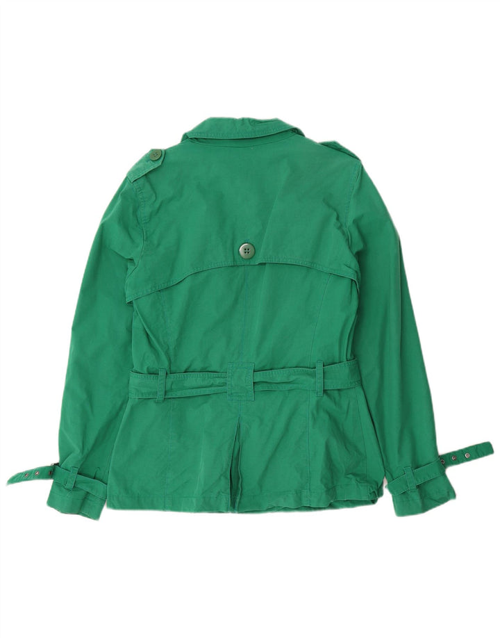 Marks & Spencer Damen Kurzer Trenchcoat UK 12 Mittelgrüne Baumwolle