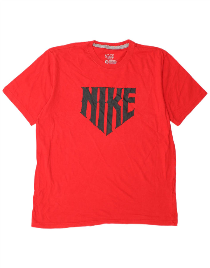 NIKE Herren Coupe Standard Standard Fit Grafik-T-Shirt-Oberteil XL aus roter Baumwolle