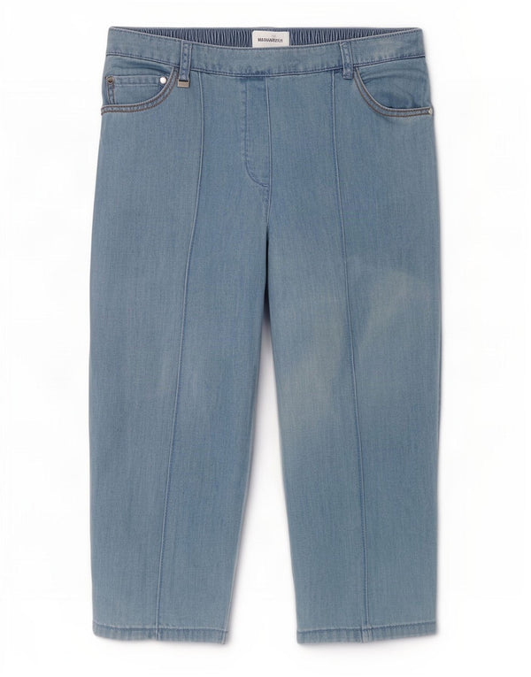 Marks & Spencer Damen Caprihose UK 12 Medium W28 L17 Blaue Baumwolle