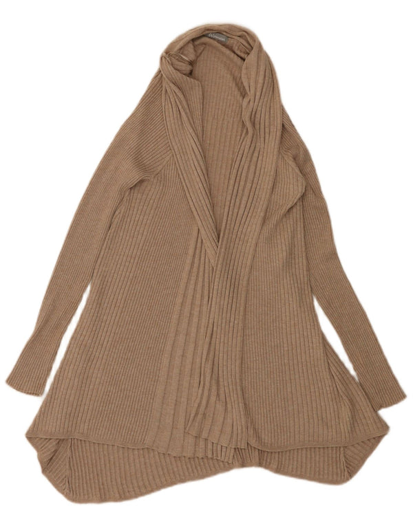 Marks & Spencer Damen Longline Open Cardigan Pullover UK 14 Mittelbeige