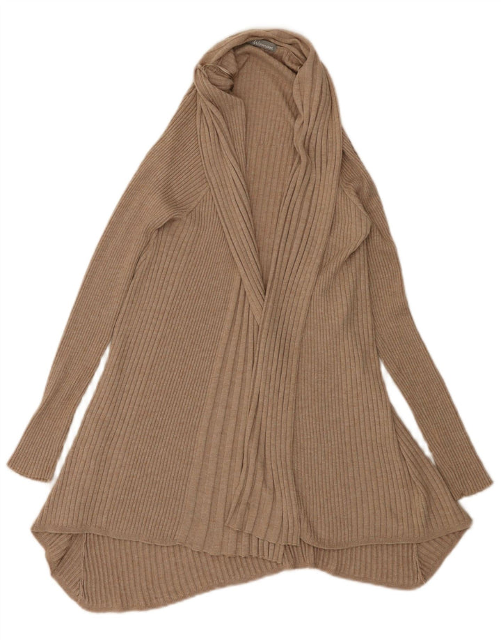 Marks & Spencer Damen Longline Open Cardigan Pullover UK 14 Mittelbeige