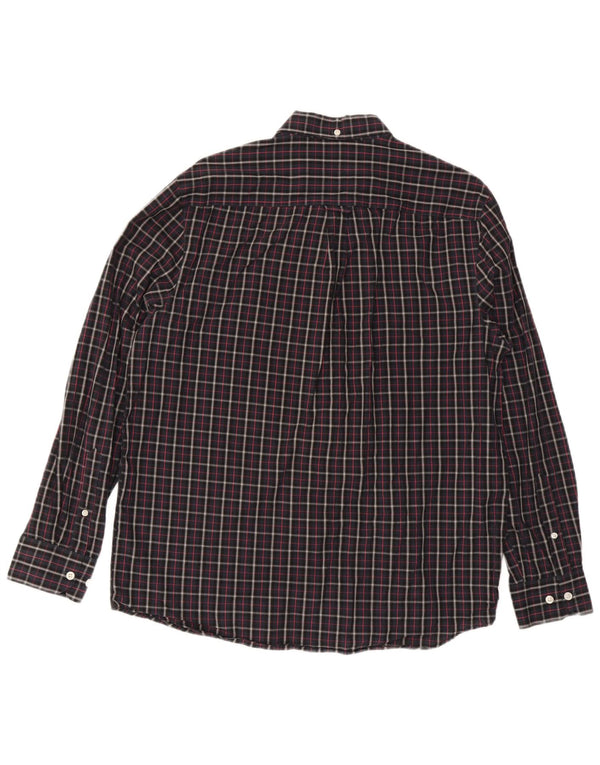 Farah Mens Shirt XL Navy Blue Check Cotton