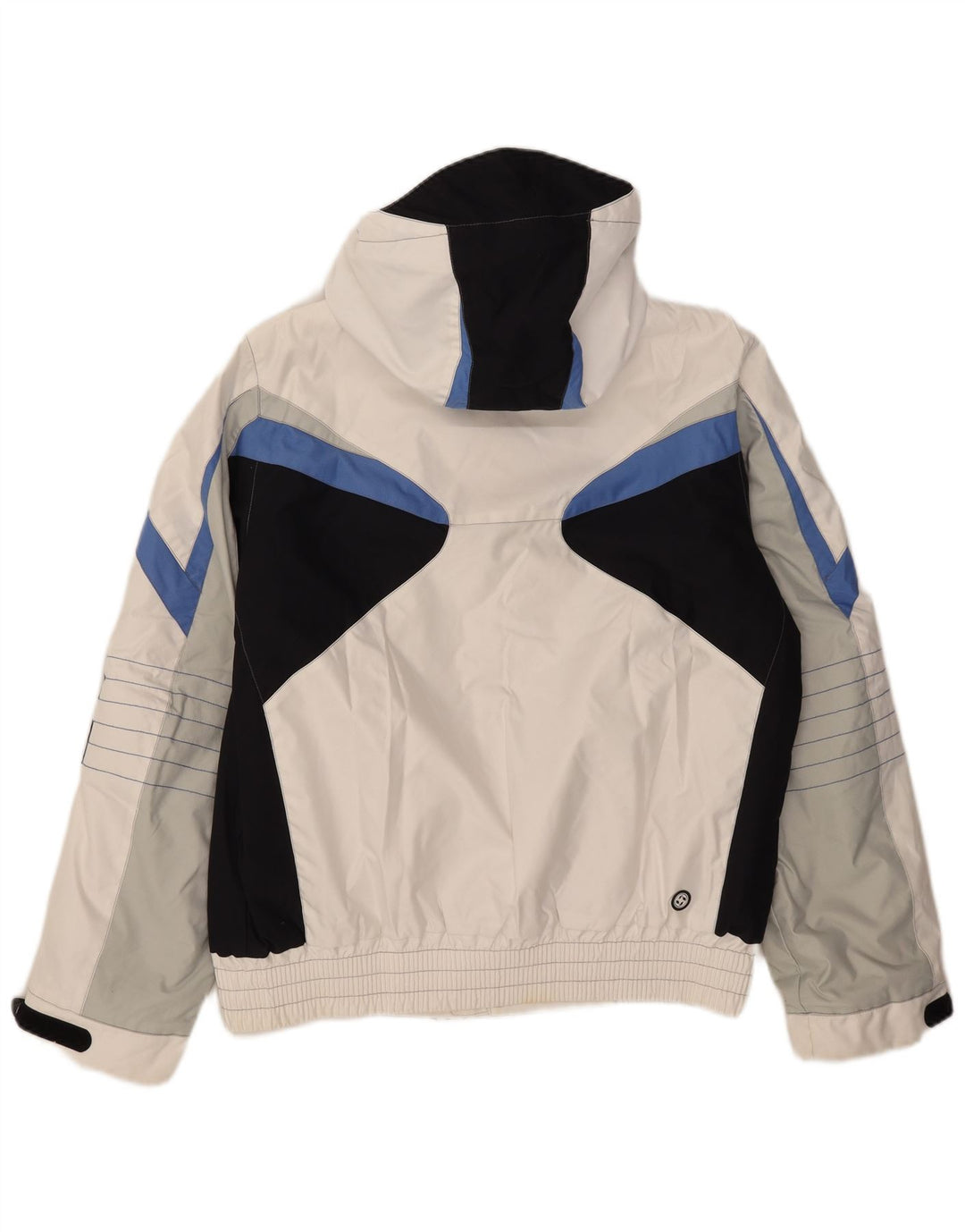Colmar Herren-Skijacke mit Kapuze, IT 48, Mittelweiß, Farbblock