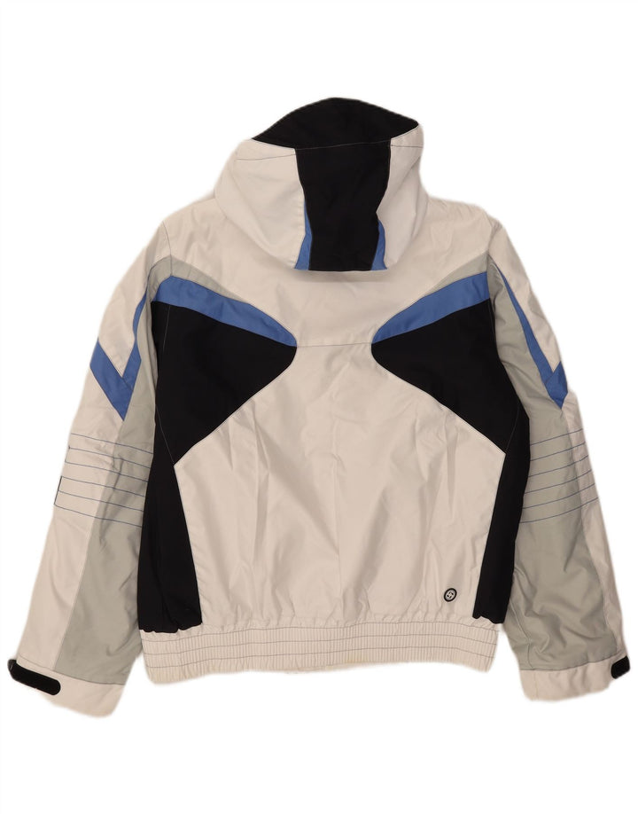 Colmar Herren-Skijacke mit Kapuze, IT 48, Mittelweiß, Farbblock