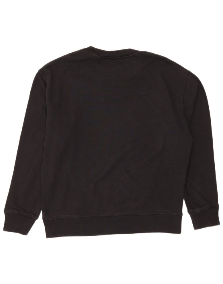 LEVI'S Damen-Sweatshirt-Pullover UK 14 Mittelschwarze Baumwolle