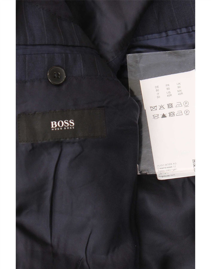 Hugo Boss Herren-Blazer mit 2 Knöpfen, EU 50, groß, marineblau, Nadelstreifen