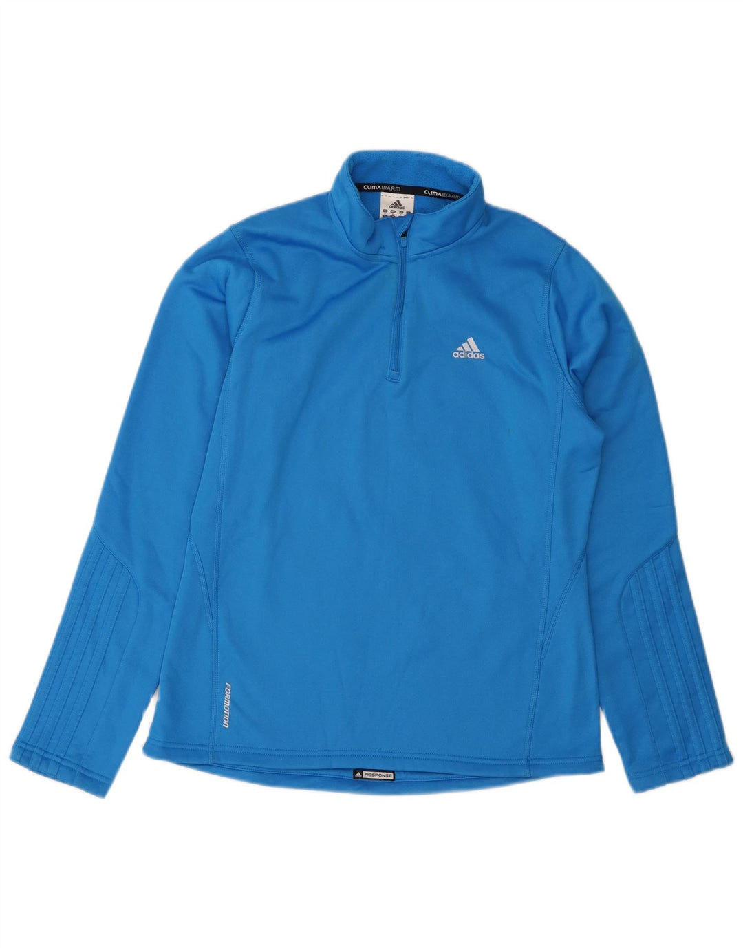 ADIDAS Damen Climawarm Zip Neck Sweatshirt Pullover UK 14 Mittelblau