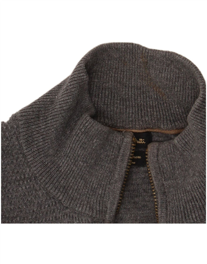 Massimo Dutti Mens Full Zip Cardigan Sweater XL Grey