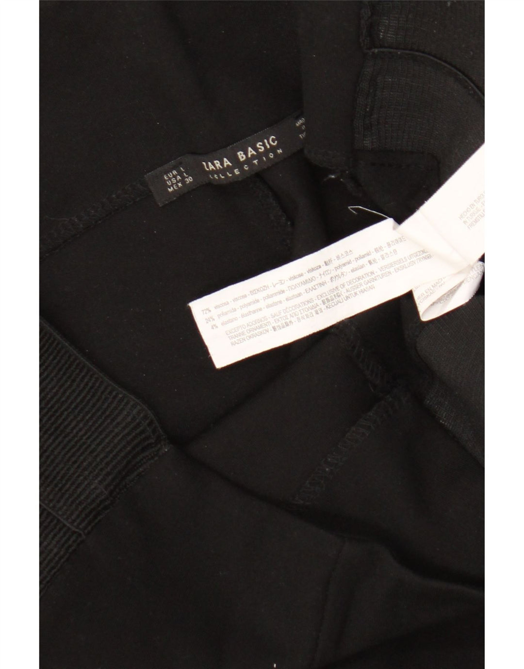 Zara Damen Leggings UK 14 Large Schwarz Viskose