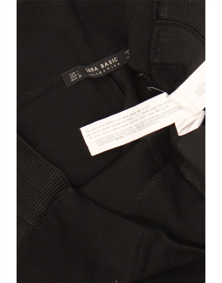 Zara Damen Leggings UK 14 Large Schwarz Viskose