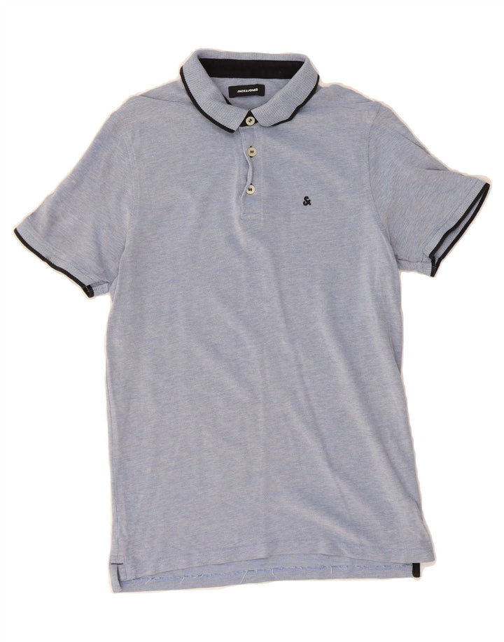 JACK & JONES Mens Polo Shirt Medium Blue Cotton Vintage Jack & Jones and Second-Hand Jack & Jones from Messina Hembry 