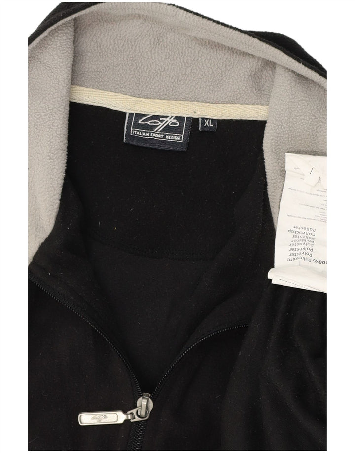 LOTTO Herren-Fleecepullover mit Reißverschluss am Hals, XL, schwarzes Polyester