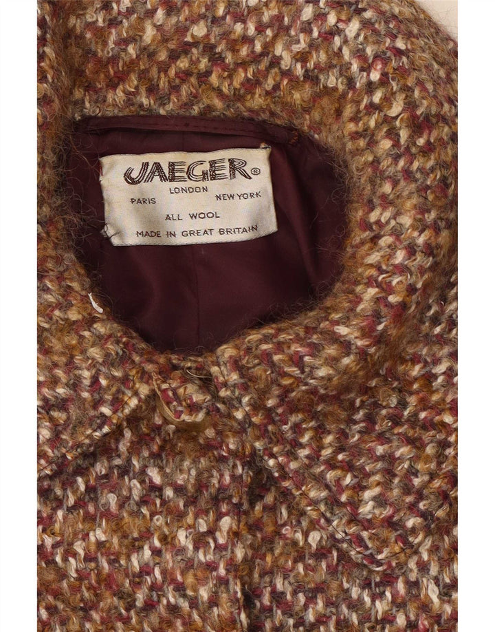 Jaeger Damen Übergroßer Mantel UK 14 Große braun gesprenkelte Wolle