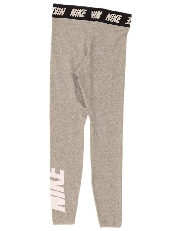 Nike Womens Graphic Leggings UK 8 Small Graue Colourblock-Baumwolle