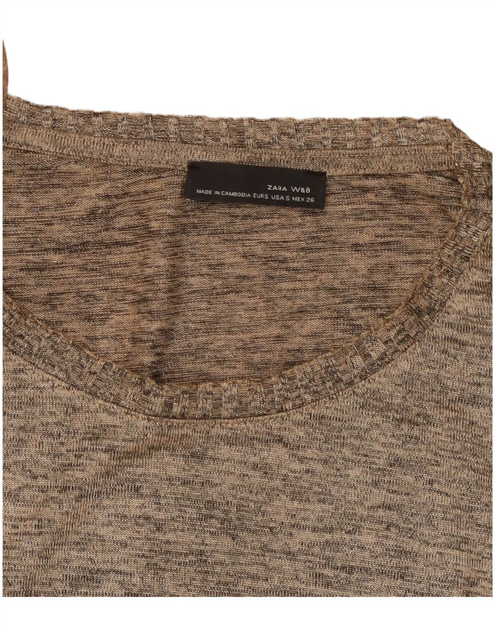 ZARA Damen-Pullover mit Rundhalsausschnitt, Gr. 10, Größe S, Grau
