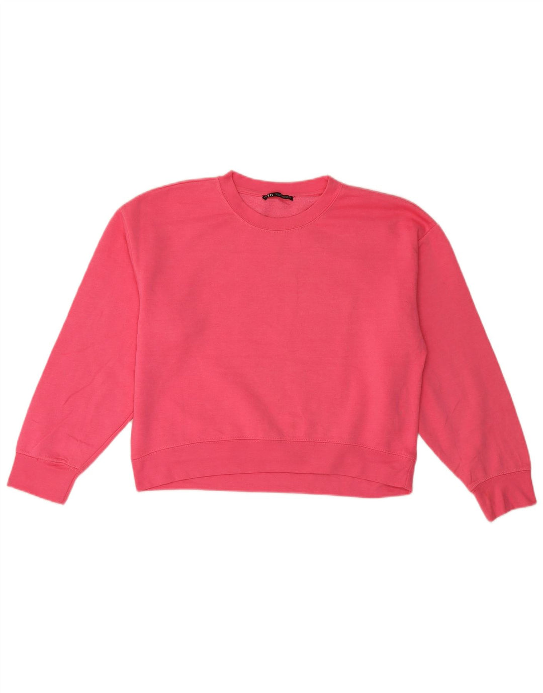 Zara Damen Sweatshirt-Pullover UK 14 Mittelrosa Polyester