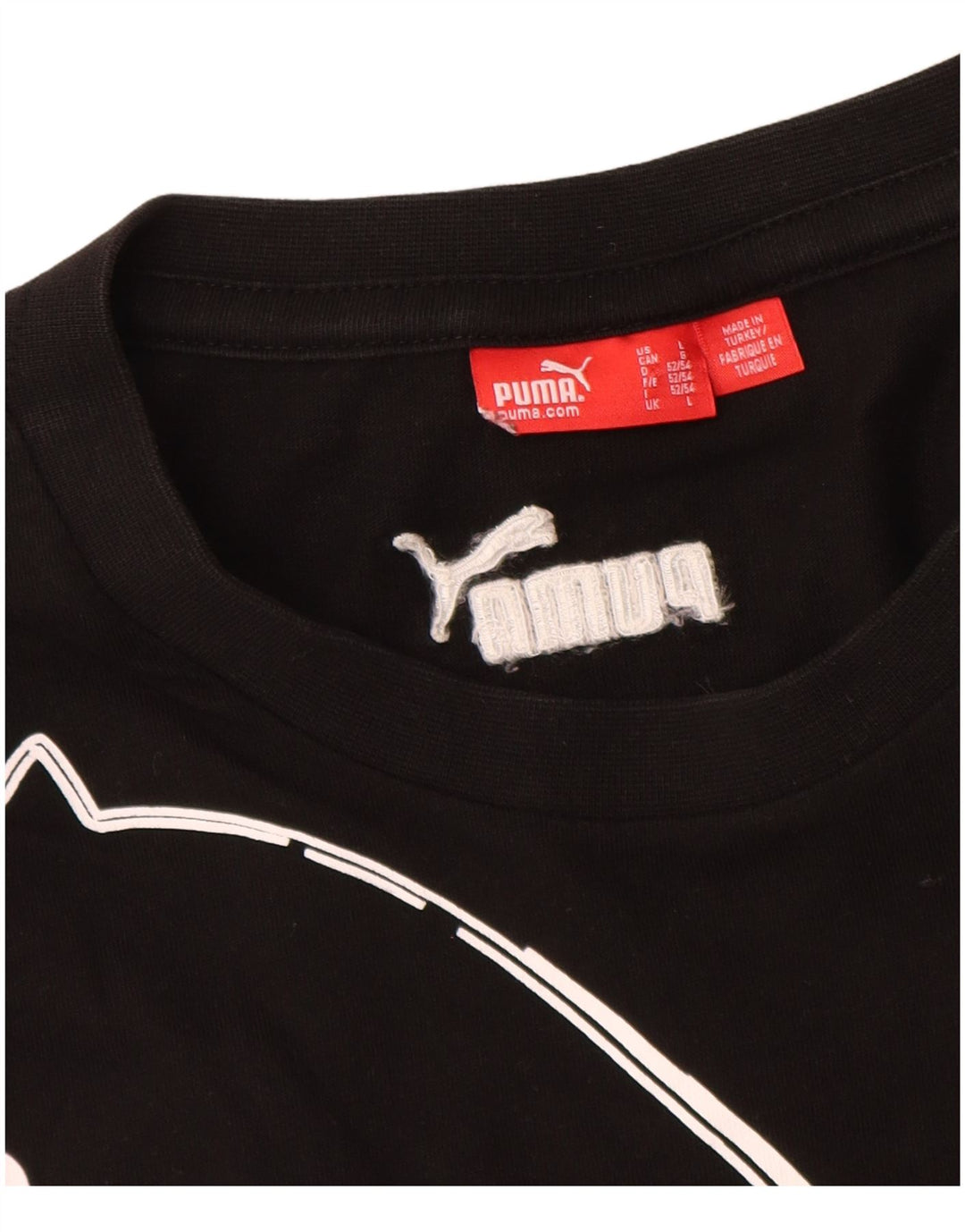 Puma Herren T-Shirt mit Grafik, groß, aus schwarzer Baumwolle