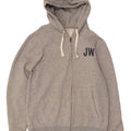 Jack Wills Herren-Kapuzenpullover mit grafischem Reißverschluss, groß, aus grauer Baumwolle