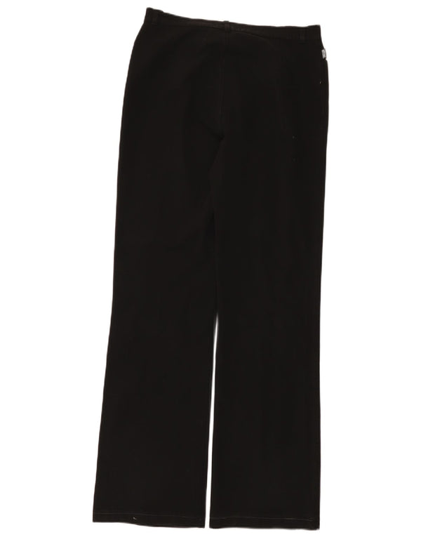 Moschino Womens Wide Leg Casual Trousers UK 14 Medium W28 L32 Black