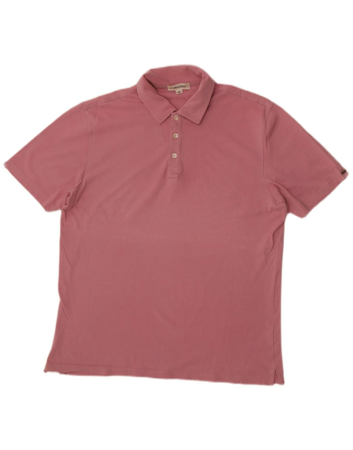 Calvin Klein Herren-Poloshirt aus mittelrosa Baumwolle