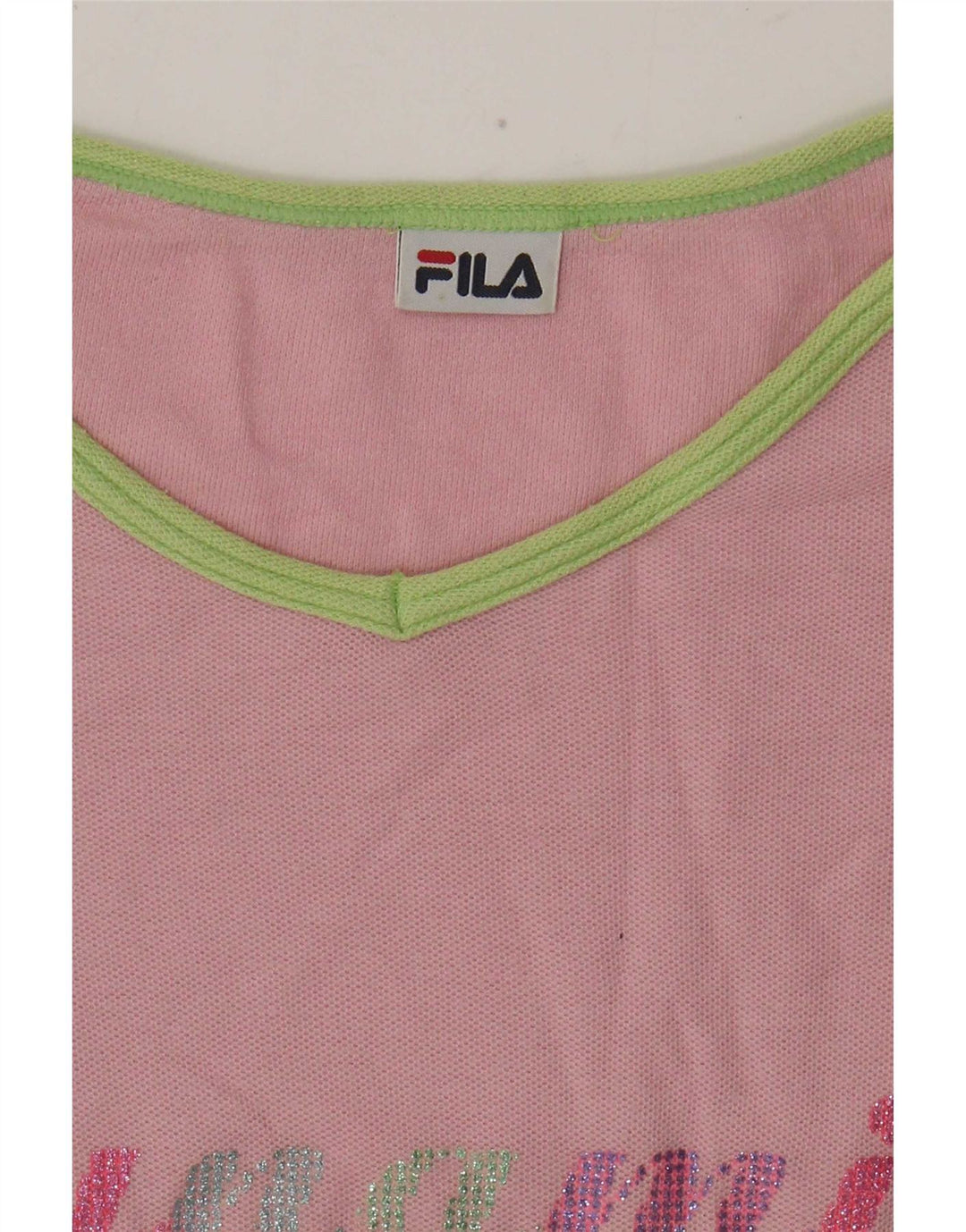 Fila Damen Graphic Top Langarm UK 14 Mittelrosa