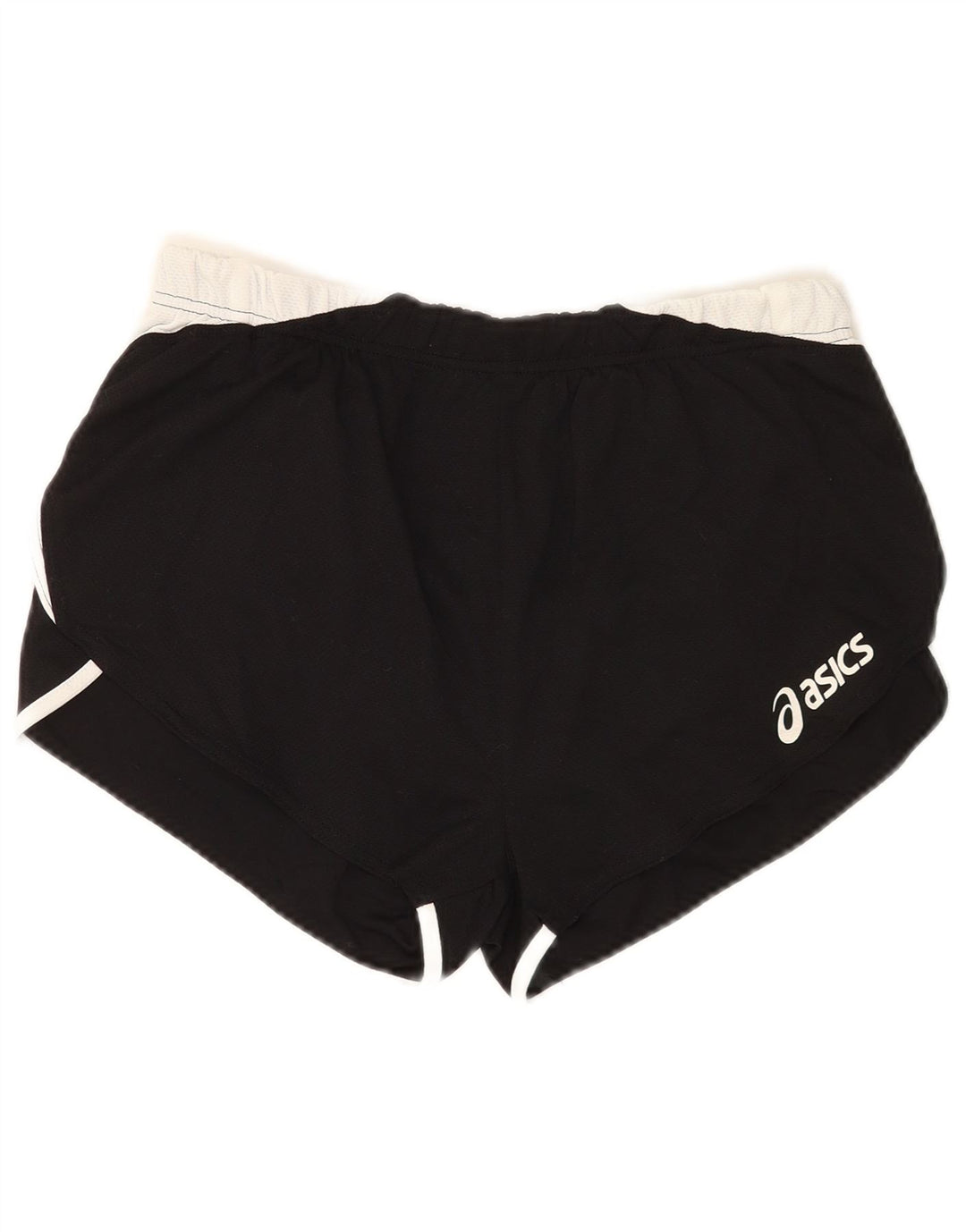 Asics Damen Sportshorts UK 12 Mittelschwarzes Colourblock-Polyester