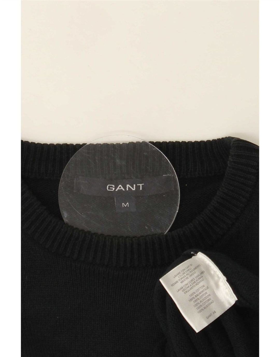 Gant Herren-Pullover mit Rundhalsausschnitt, mittlere marineblaue Baumwolle