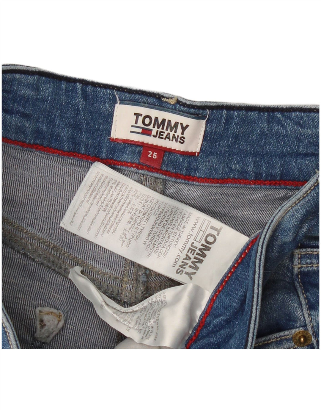 TOMMY HILFIGER Damen Jeansshorts W25 XS Blaue Baumwolle