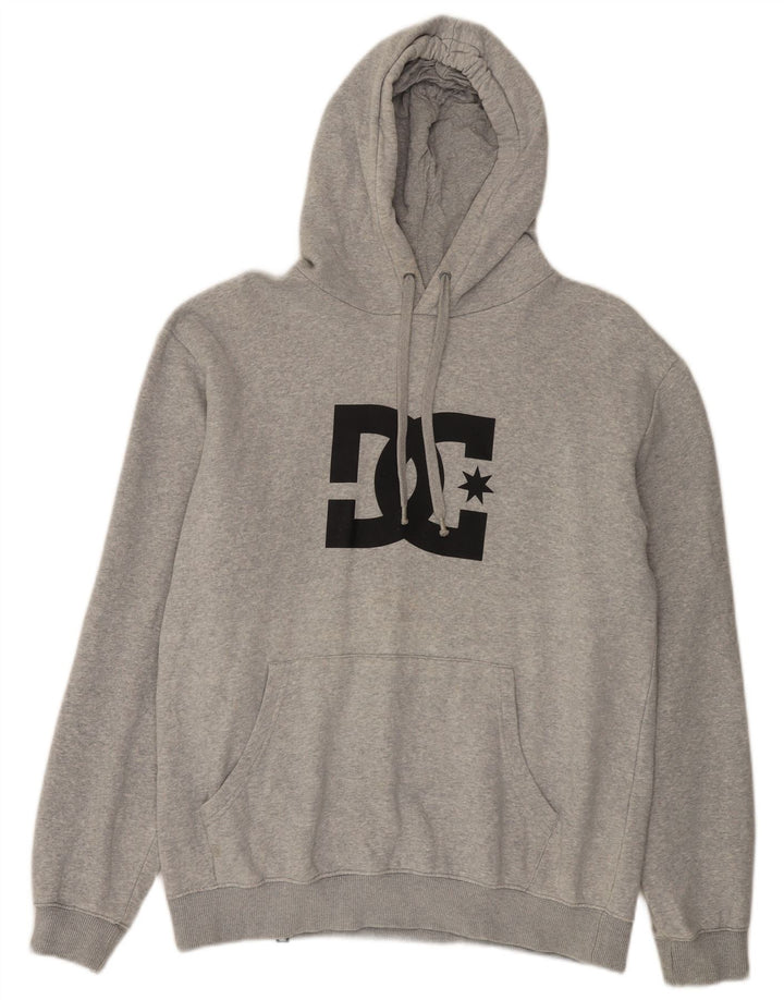 DC Herren-Kapuzenpullover mit Grafik, groß, grau gesprenkelte Baumwolle