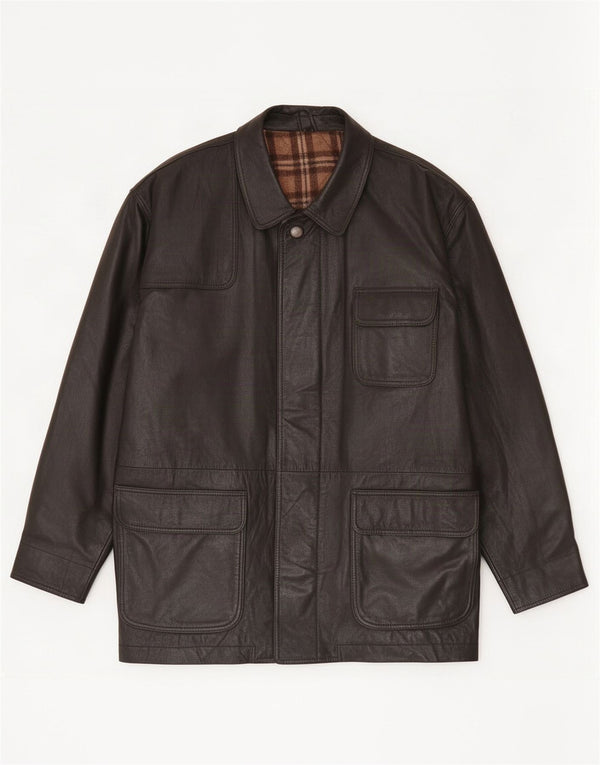 Vintage Herren Lederjacke UK 40 Large Schwarz