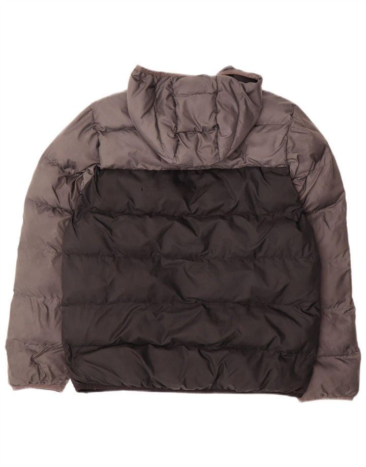 Adidas Wattierte Jacke mit Kapuze für Jungen, 13–14 Jahre, schwarzes Colourblock-Polyester