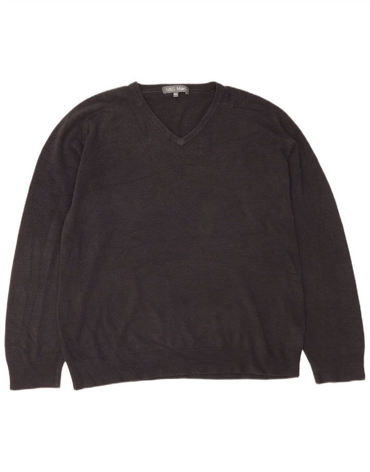 Marks & Spencer Herren-Pullover mit V-Ausschnitt, 2XL, Marineblau, Acryl