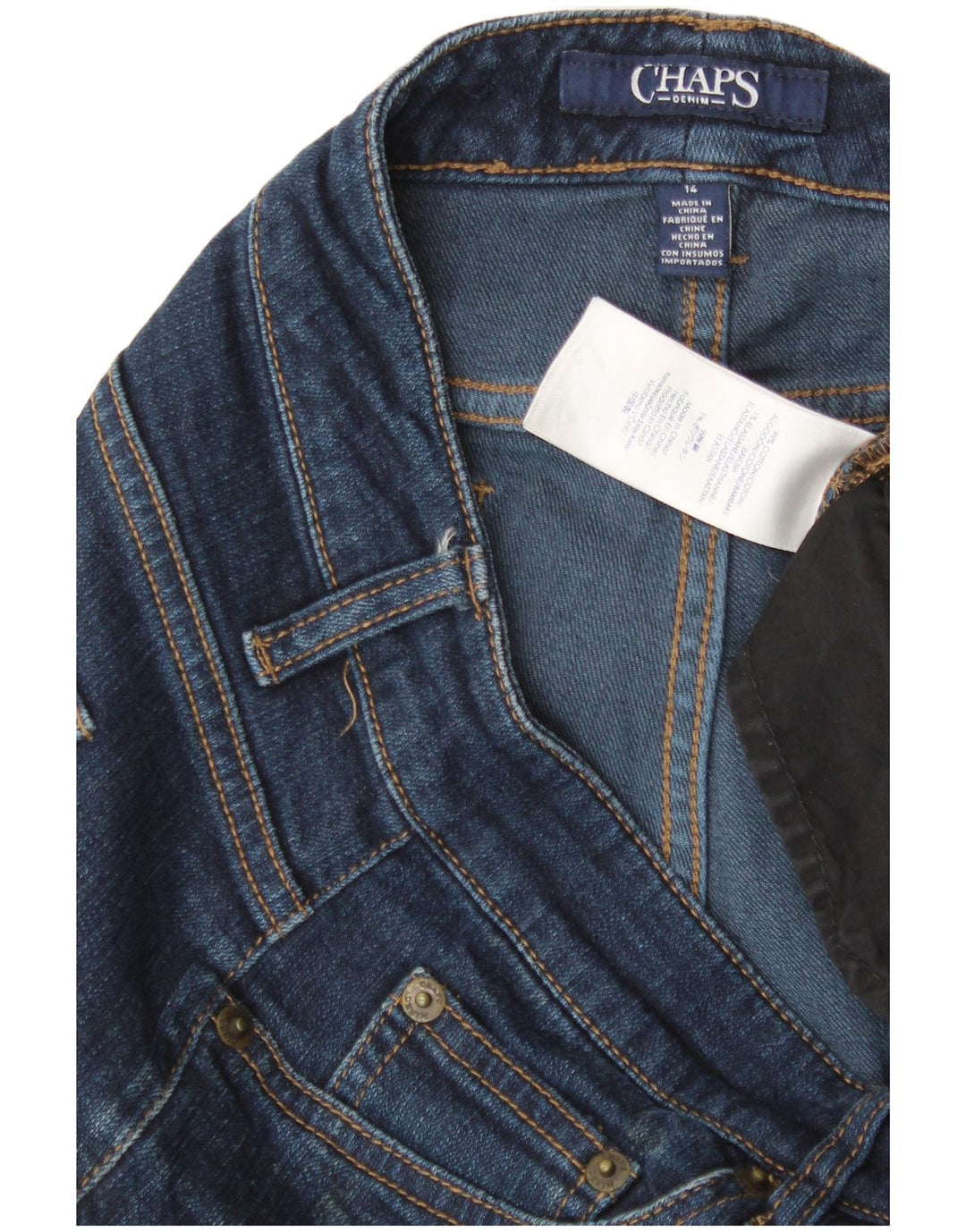 Chaps Womens Straight Jeans US 14 XL W38 L31 Blue Cotton