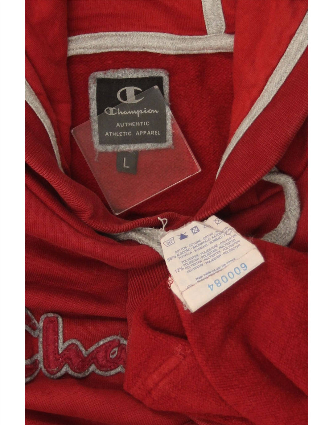 CHAMPION Herren-Kapuzenpullover mit Grafik, groß, aus roter Baumwolle