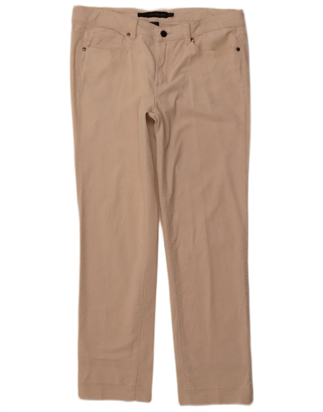 CALVIN KLEIN Damen Skinny Cordhose US 12 Large W31 L28 Beige