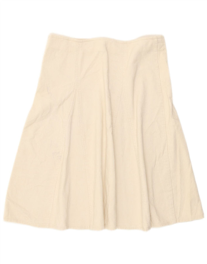 Zara Damen Cordrock Medium W28 Weiße Baumwolle