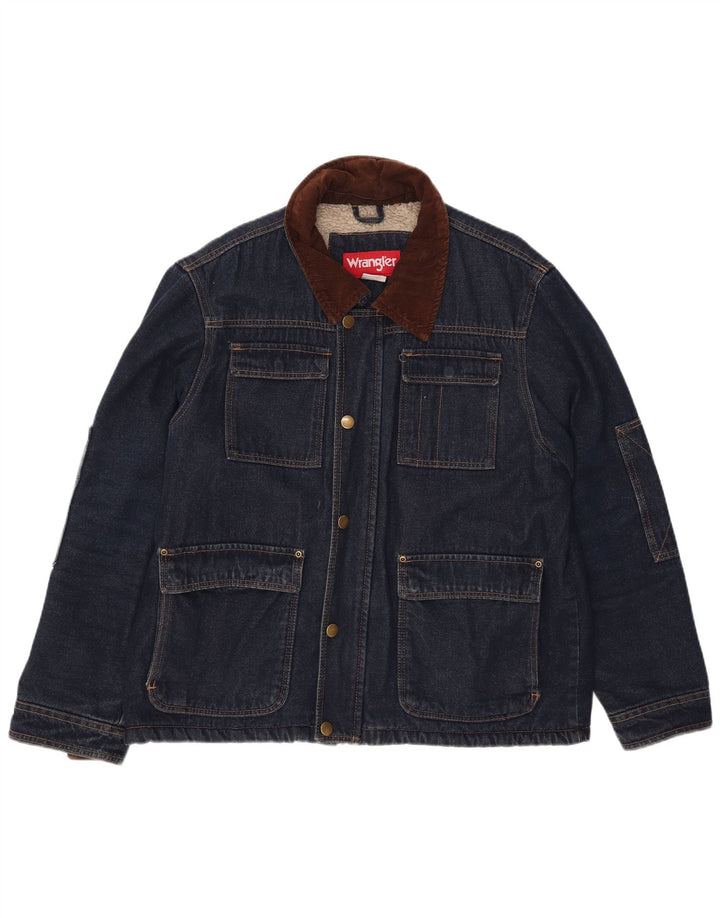Wrangler Herren Sherpa Jeansjacke UK 40 Große blaue Baumwolle