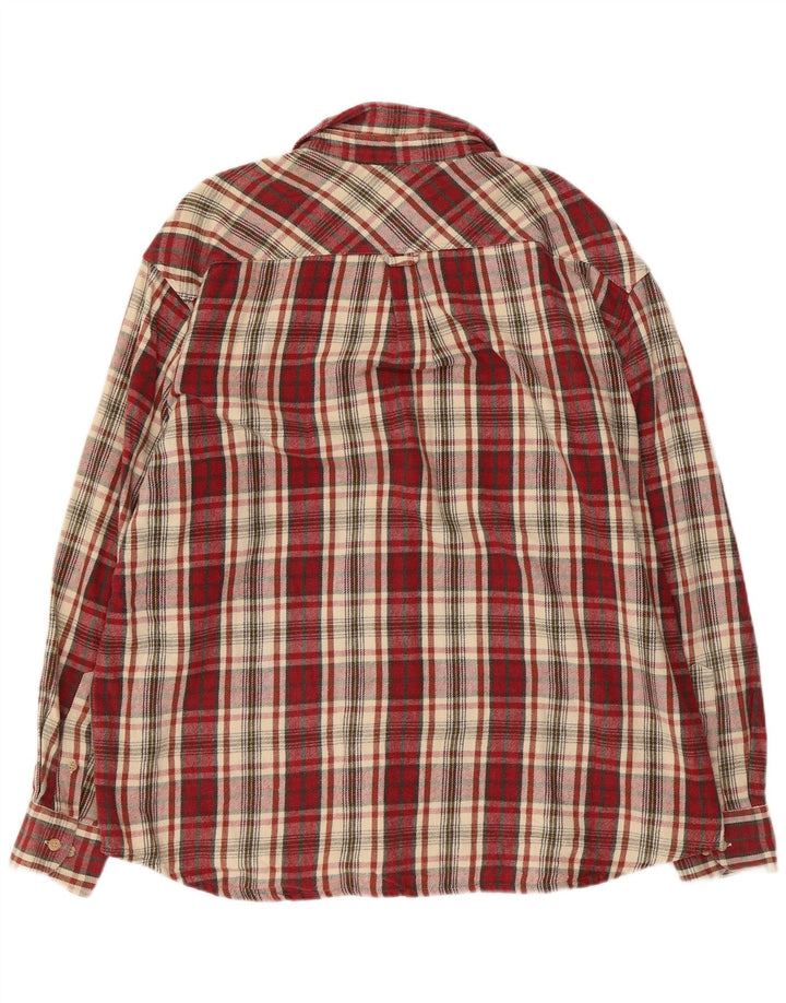 Think Pink Kariertes Flanellhemd für Herren, XL, Burgunderrot kariert