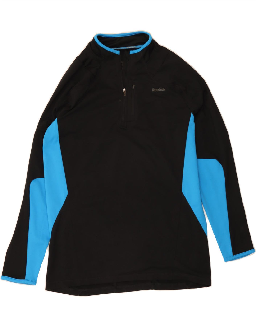 REEBOK Mens Zip Neck Pullover Tracksuit Top XL Black Colourblock Polyester Vintage Reebok and Second-Hand Reebok from Messina Hembry 