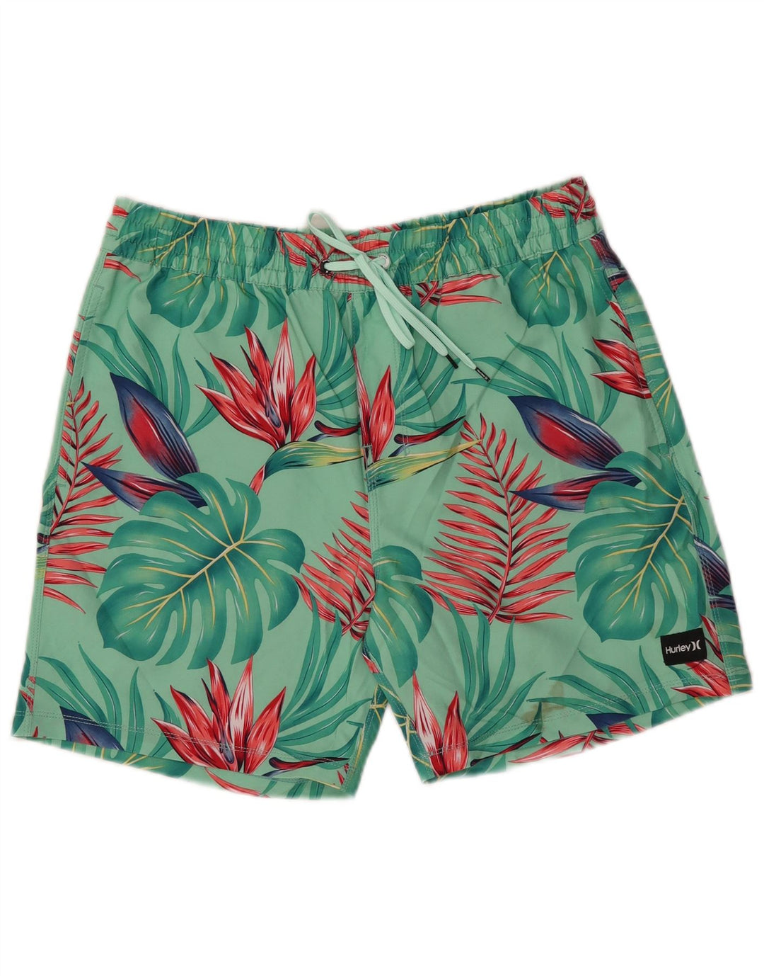 HURLEY Herren-Badeshorts aus mittelgrünem, geblümtem Polyester