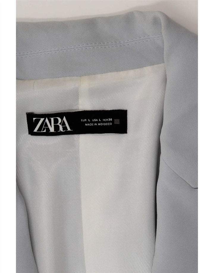 Zara Damen-Blazer mit 3/4-Ärmeln, offen, Gr. 40, Blau