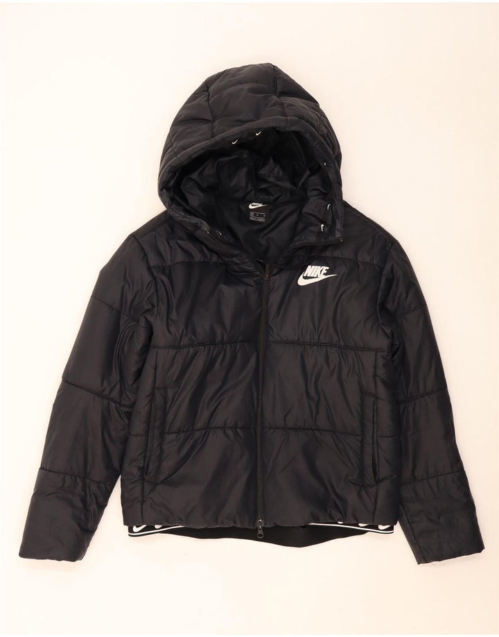 Nike Damen-Kapuzenjacke, wattiert, UK 14, Mittelschwarz, Polyester