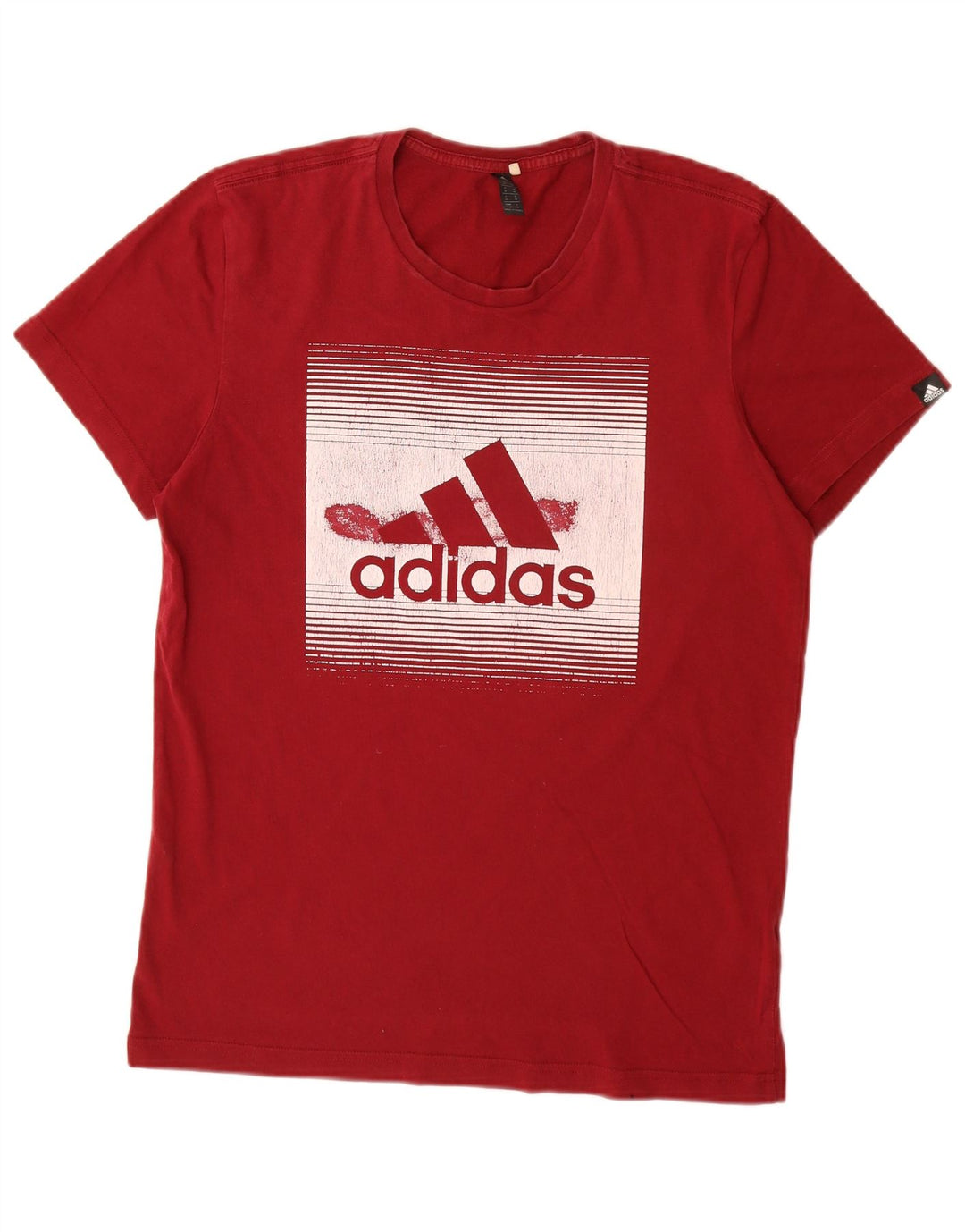 Adidas Herren Grafik-T-Shirt aus mittelroter Baumwolle