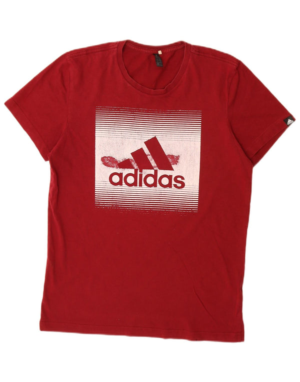Adidas Herren Grafik-T-Shirt aus mittelroter Baumwolle