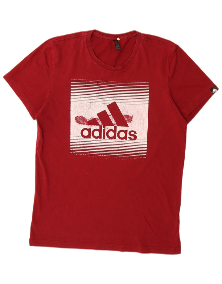 Adidas Herren Grafik-T-Shirt aus mittelroter Baumwolle